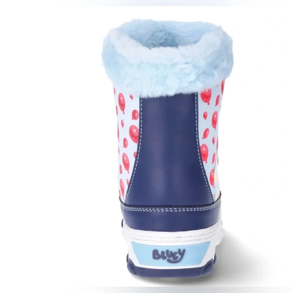 Bluey Toddler Kids Winter Boots with Faux Fur Trim size 9